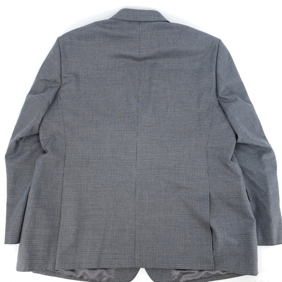 Stafford Travel Blazer Mens 52R Grey Houndstooth Classic Fit Year Round Wool Mix - Picture 14 of 15